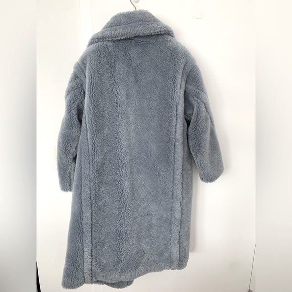 Yves Salomon WOOL TEDDY COAT IN BLUE - Picture 5 of 7